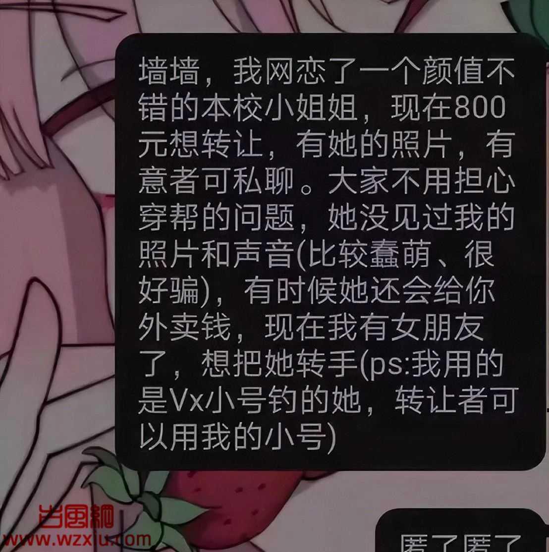 19岁男大学生转让网恋对象赚钱??聊天记录太毁三观! 第2张 19岁男大学生转让网恋对象赚钱??聊天记录太毁三观! 第2张